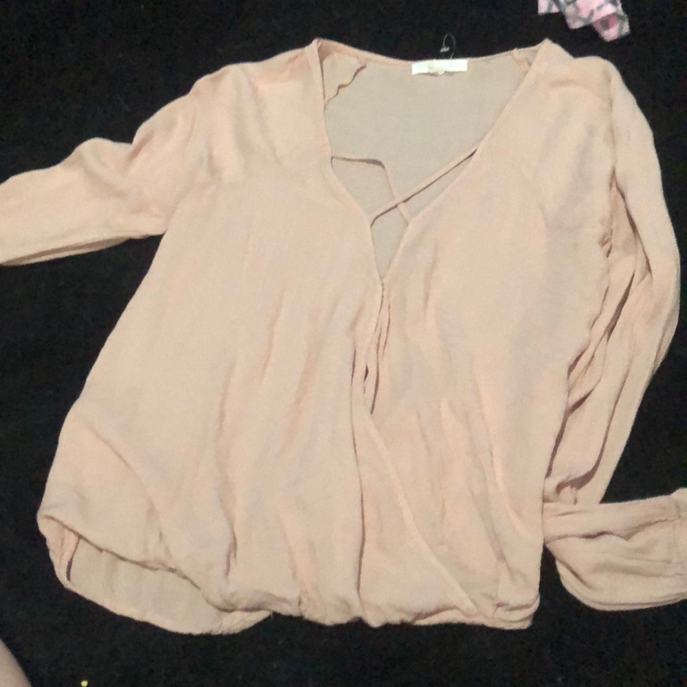 Xs long sleeved low cut criss cross shirt